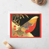 Meiji bird print mitteilungskarte (Vorderseite/Rückseite Beispiel)