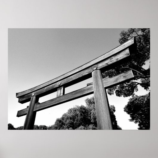 Meiji-Schrein, Torii aus Holz, Tokio Poster (Vorne)