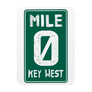Meile 0 Key West Florida Vintages Straßenzeichen Magnet