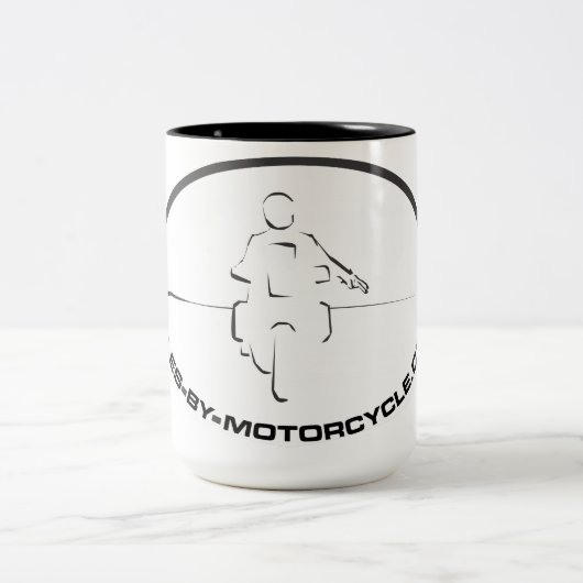Meilen durch Motorrad-Kaffee-Tasse Zweifarbige Tasse (Mittel)