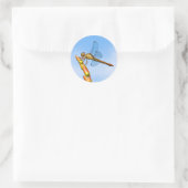 Meilen hinter mir runder aufkleber (Tasche)