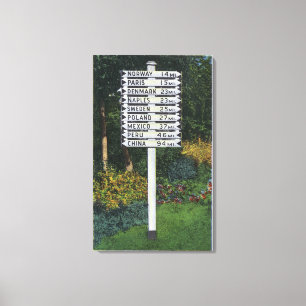 Meilen-Markierungs-Wegweiser Leinwanddruck