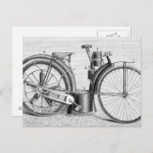 Meilen-Motorrad, 1895 Postkarte (Vorne/Hinten)