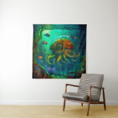 Meilen unter dem Meer Kunst Illustration Steampunk Wandteppich (Beispiel)