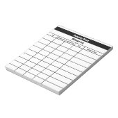 Meilenprotokoll für Black and White Company Notizblock (Rotiert)