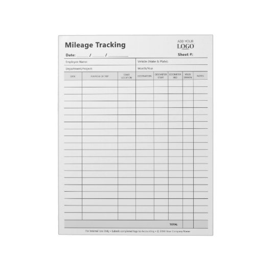 Meilenprotokoll | Nachverfolgung von Unternehmensf Notizblock (Rotiert)