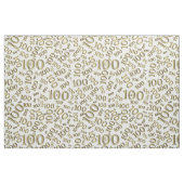 Meilenstein 100 Zahlenmuster Gold/Weiß Stoff (Fat Quarter (45,7 x 55,9 cm))