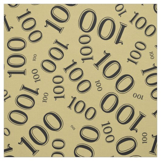 Meilenstein 100 Zahlenmuster Schwarz/Gold Stoff (Muster)