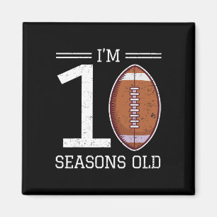 Meilenstein 10. Geburtstag American Football Junge Magnet