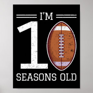 Meilenstein 10. Geburtstag American Football Junge Poster