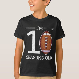 Meilenstein 10. Geburtstag American Football Junge T-Shirt