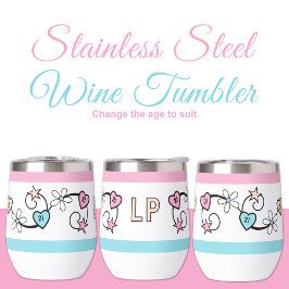 Meilenstein 21. Geburtstag Initialen pink peach