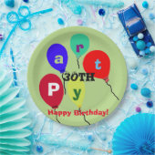 Meilenstein 30. Geburtstag Party Balloons Pappteller (Party)