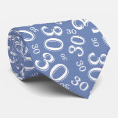 Meilenstein 30 Random Number Pattern Blau/Weiß Krawatte (Gerollt)