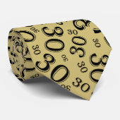 Meilenstein 30 Zufallszahlenmuster Schwarz/Gold Krawatte (Gerollt)