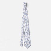 Meilenstein 50 Zufallszahlenmuster Blau/Weiß Krawatte (Rückseite)