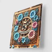 Meilenstein 5. Hochzeit Quadratische Wanduhr (Winkel)