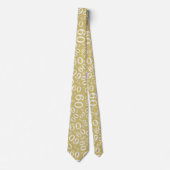 Meilenstein 60 Random Number Pattern Gold/Weiß Krawatte (Vorderseite)