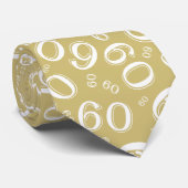 Meilenstein 60 Random Number Pattern Gold/Weiß Krawatte (Gerollt)
