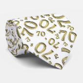 Meilenstein 70 Random Number Pattern Gold/Weiß Krawatte (Gerollt)
