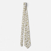 Meilenstein 90 Zufallszahlenmuster Gold/Weiß Krawatte (Rückseite)