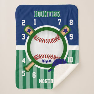 Meilenstein Baby Blanket - ⚾ Baseball Sport 2 Sherpadecke