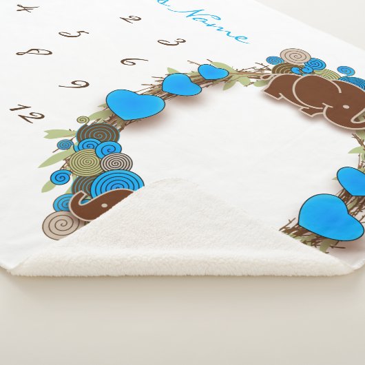 Meilenstein Baby Blanket - Elefant Sherpadecke (3/4)