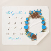 Meilenstein Baby Blanket - Elefant Sherpadecke (Vorderseite (Horizontal))