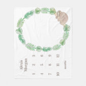 Meilenstein Baby Blanket Niedliches Sloth Gender N Fleecedecke (Vorderseite)