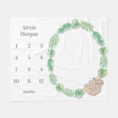 Meilenstein Baby Blanket Niedliches Sloth Gender N Fleecedecke (Vorderseite (Horizontal))
