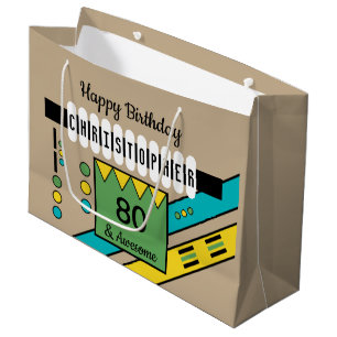 Meilenstein besondere Geburtsname Grün gelb Große Geschenktüte