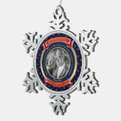 Meilenstein Birthday Gold Foto 60. Sixty Blue Red Schneeflocken Zinn-Ornament (Rechts)