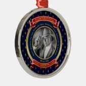 Meilenstein Birthday Gold Foto 80. Achtzig Blau Ro Ornament Aus Metall (Rechts)