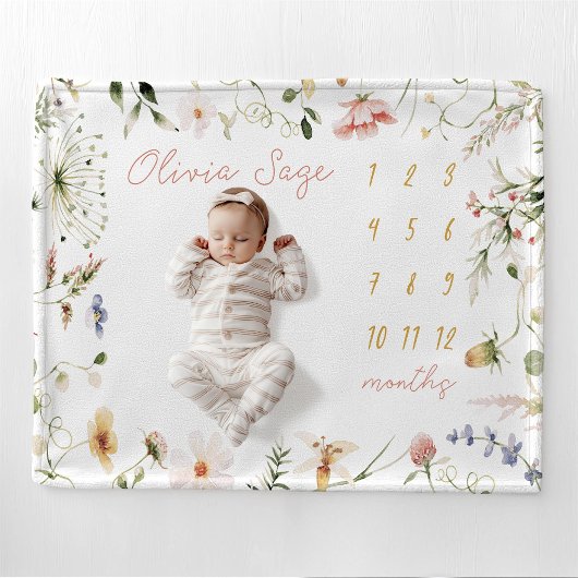 Meilenstein Blanket Girl Individuelle Name Fleecedecke