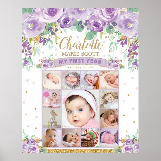 Meilenstein-Collage des ersten Fotos Poster (Vorne)