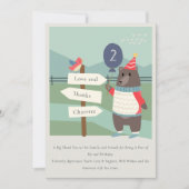 Meilenstein des niedlichen Vogelbären jedes Lebens Dankeskarte (Vorderseite)