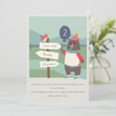 Meilenstein des niedlichen Vogelbären jedes Lebens Dankeskarte (Stehend Vorderseite)