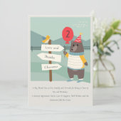 Meilenstein des niedlichen Vogelbären jedes Lebens Dankeskarte (Stehend Vorderseite)