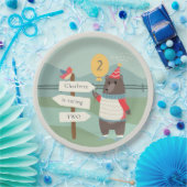 Meilenstein des niedlichen Vogelbären jedes Lebens Pappteller (Party)