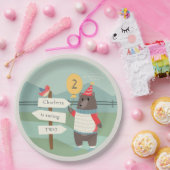 Meilenstein des niedlichen Vogelbären jedes Lebens Pappteller (Party)