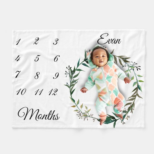 Meilenstein Einfache Wasserfarbe Leaaath Keepake Fleecedecke