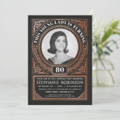 Meilenstein Einladung zum Geburtstag Foto Rose (Stehend Vorderseite)