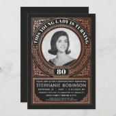 Meilenstein Einladung zum Geburtstag Foto Rose (Vorne/Hinten)