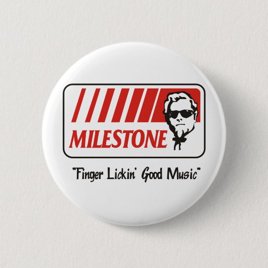 Meilenstein "Finger Lickin guter" Knopf Button (Vorderseite)