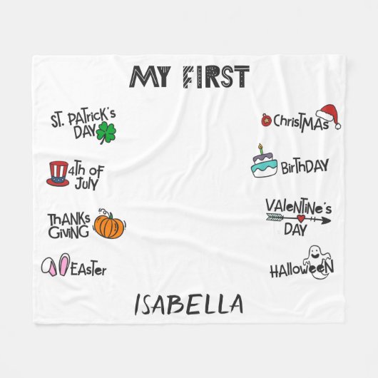 Meilenstein für das erste moderne niedliche Holida Fleecedecke (Vorderseite (Horizontal))