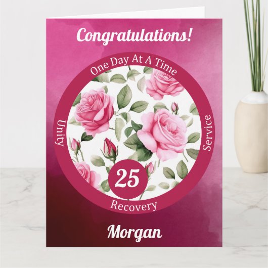 Meilenstein für die benutzerdefinierte Rose Erholu Karte (Vorderseite)