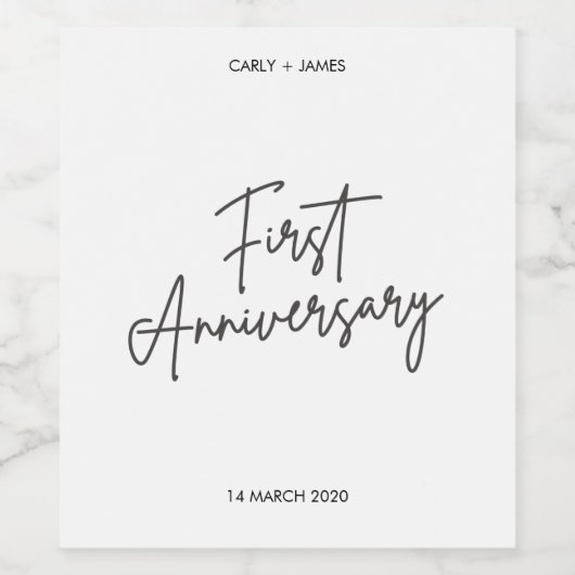 Meilenstein für Hochzeiten - Flasche 2 Weinetikett (Einzelnes Label)