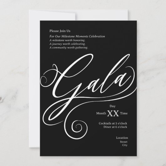 Meilenstein-Gala-Einladung Einladung (Vorderseite)