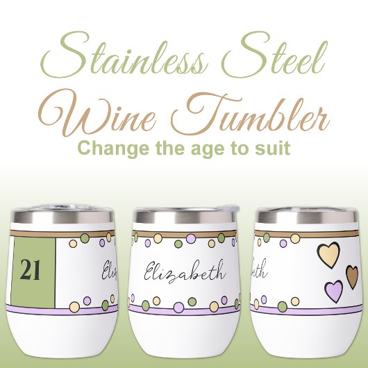 Meilenstein Geburtstag 21. Name lila grün