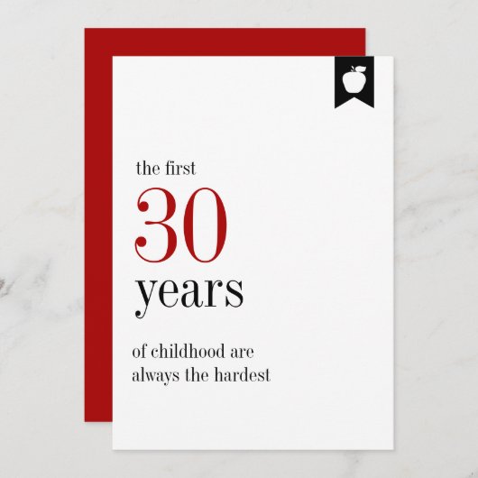 Meilenstein Geburtstag 30. Geburtstagskarte Einladung (Vorne/Hinten)